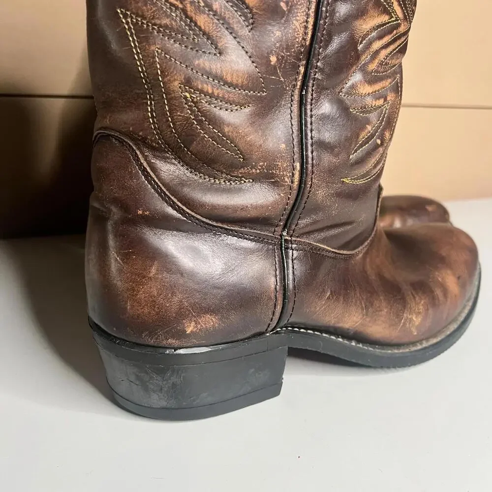 Vintage Double‎ H Leather Western Cowboy Boots US Men’s 10 D